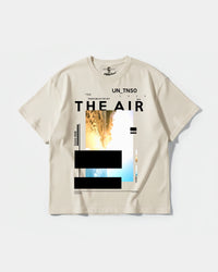 Camiseta Traveling In The Sky Big Front Oversize Basic Beige