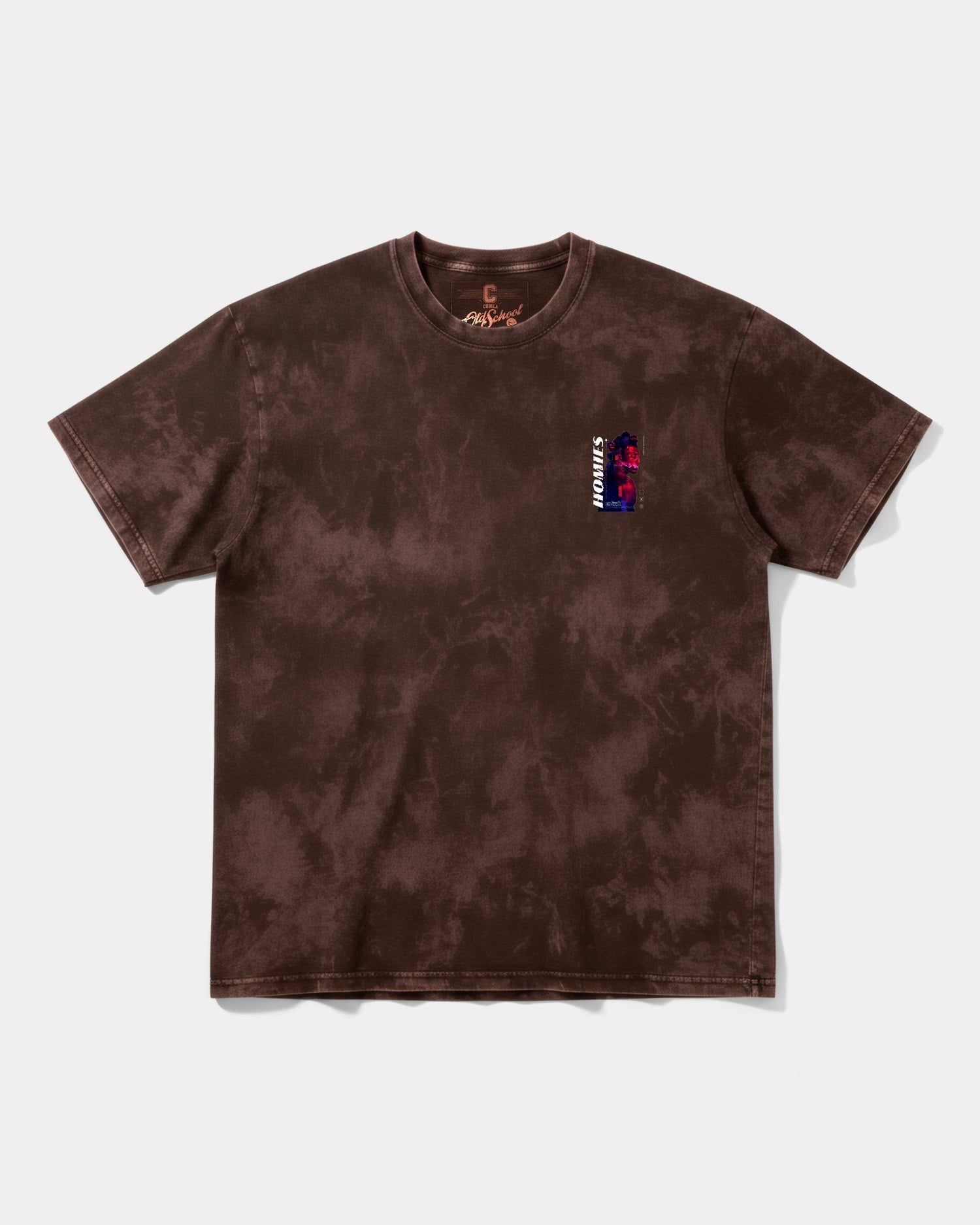 Camiseta Homies White Pocket Front Oversize Acid Marron