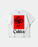 Camiseta Cubica Snake White Big Front Oversize Basic Blanco