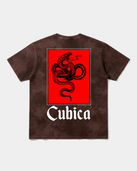Camiseta Cubica Snake White Pocket Front Oversize Acid Marron
