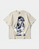 Camiseta Woman And Tattos Big Front Oversize Basic Beige