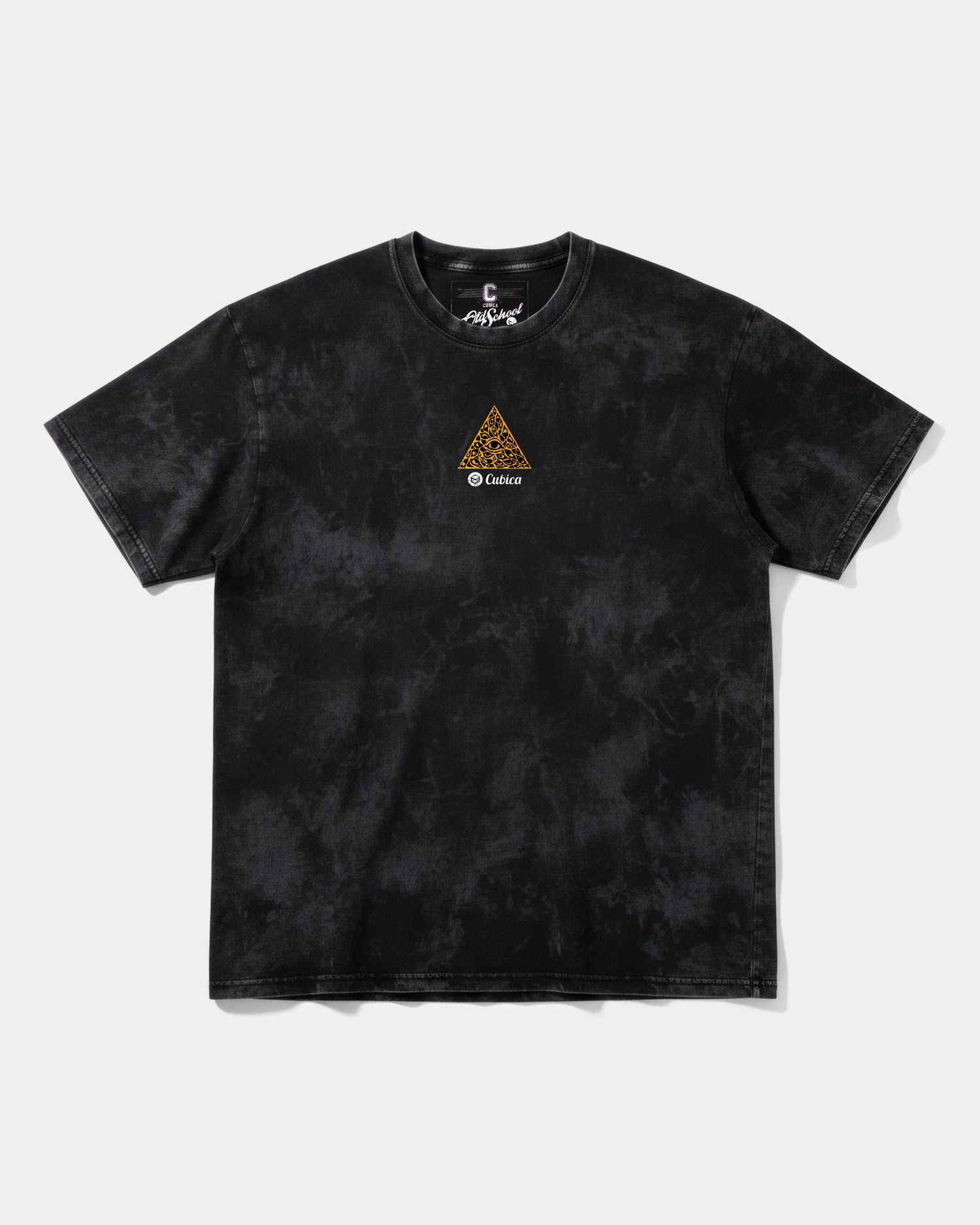 Camiseta Cubica Iluminati Pocket Front Oversize Acid Negro