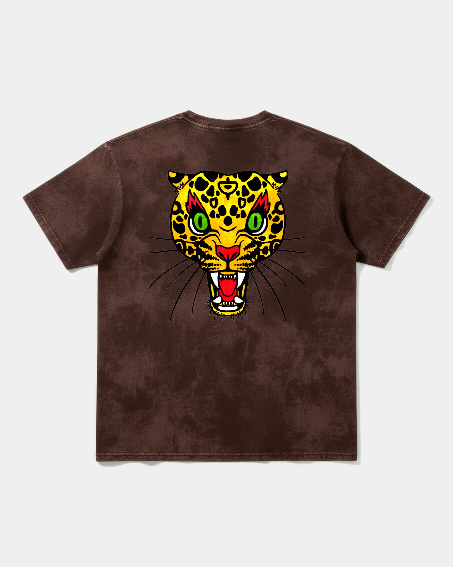 Camiseta Leopard Big Back Oversize Acid Marron