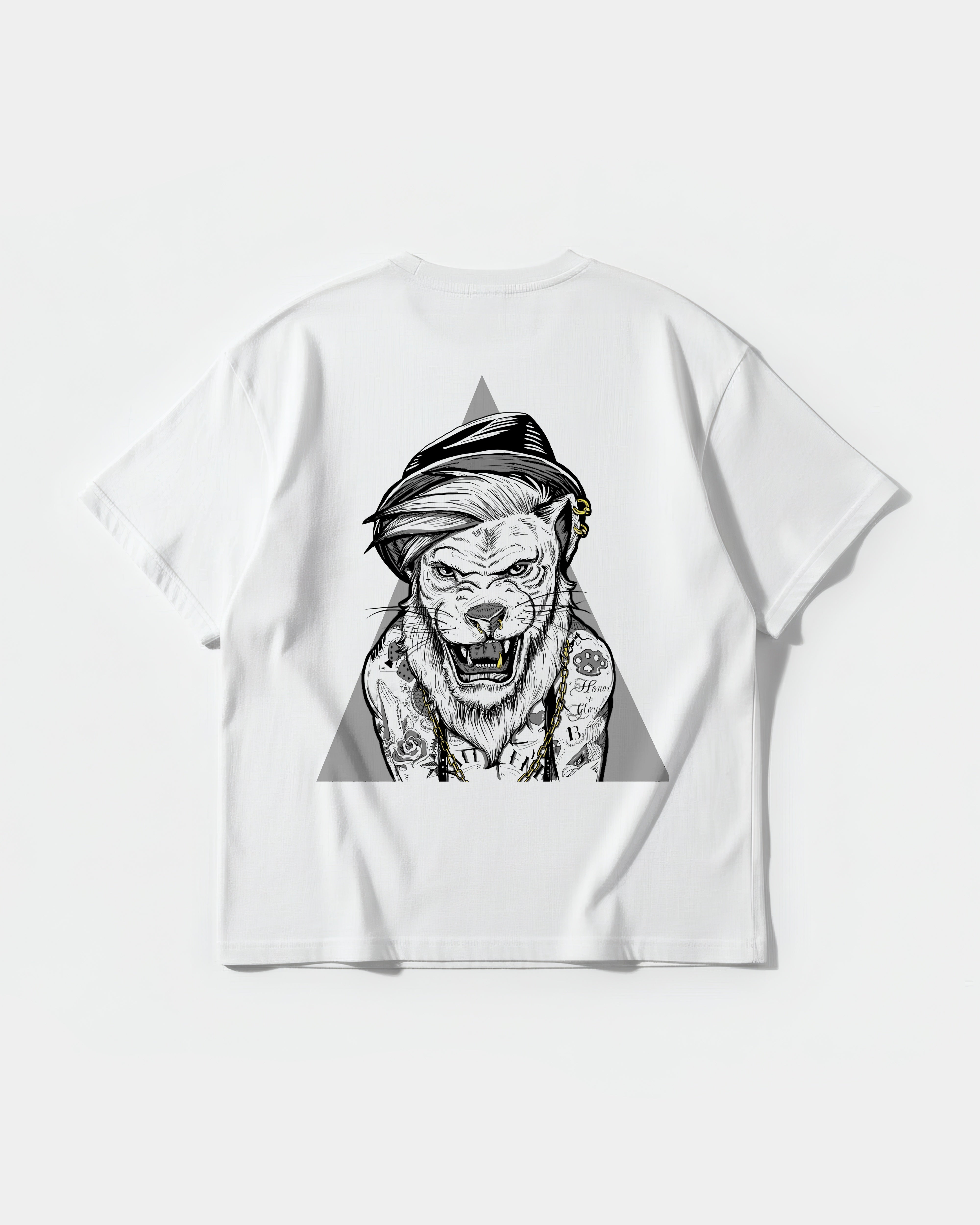 Human Lion Big Back Oversize Basic T-shirt