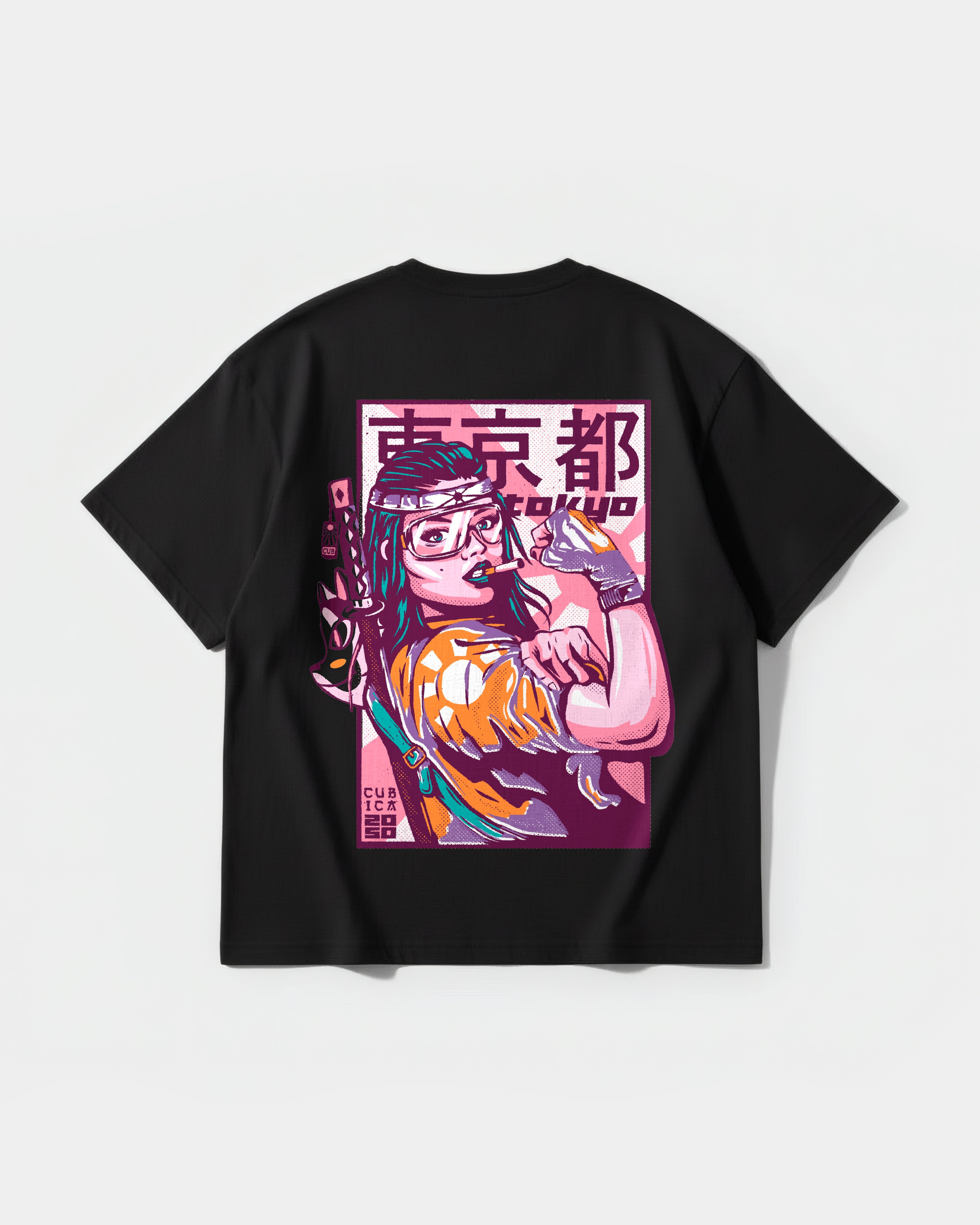 Camiseta Tokyo 2050 Pocket Espalda Oversize Basic
