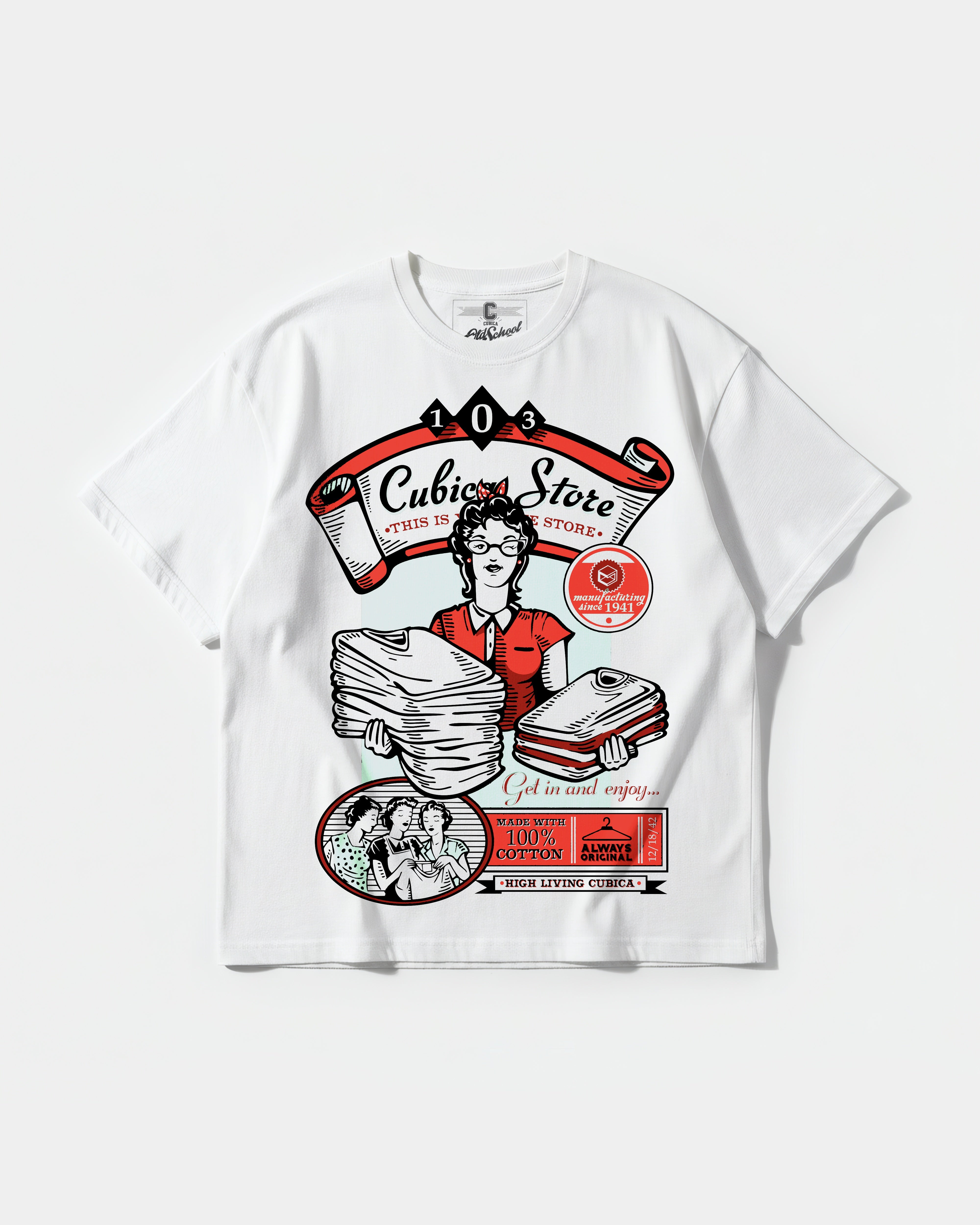 Cubica Store Big Front Oversize Basic T-shirt