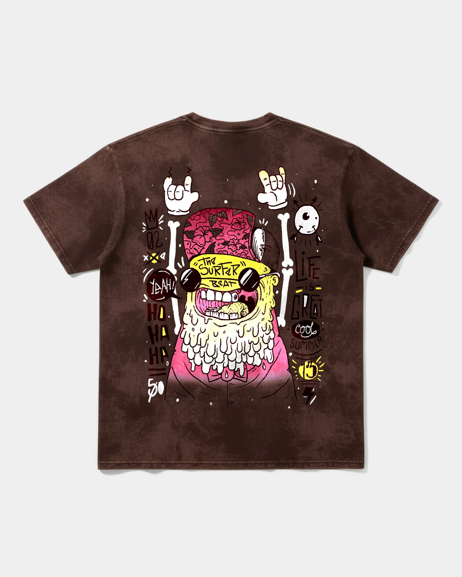 Camiseta The Surfer Beat Big Back Oversize Acid Marron