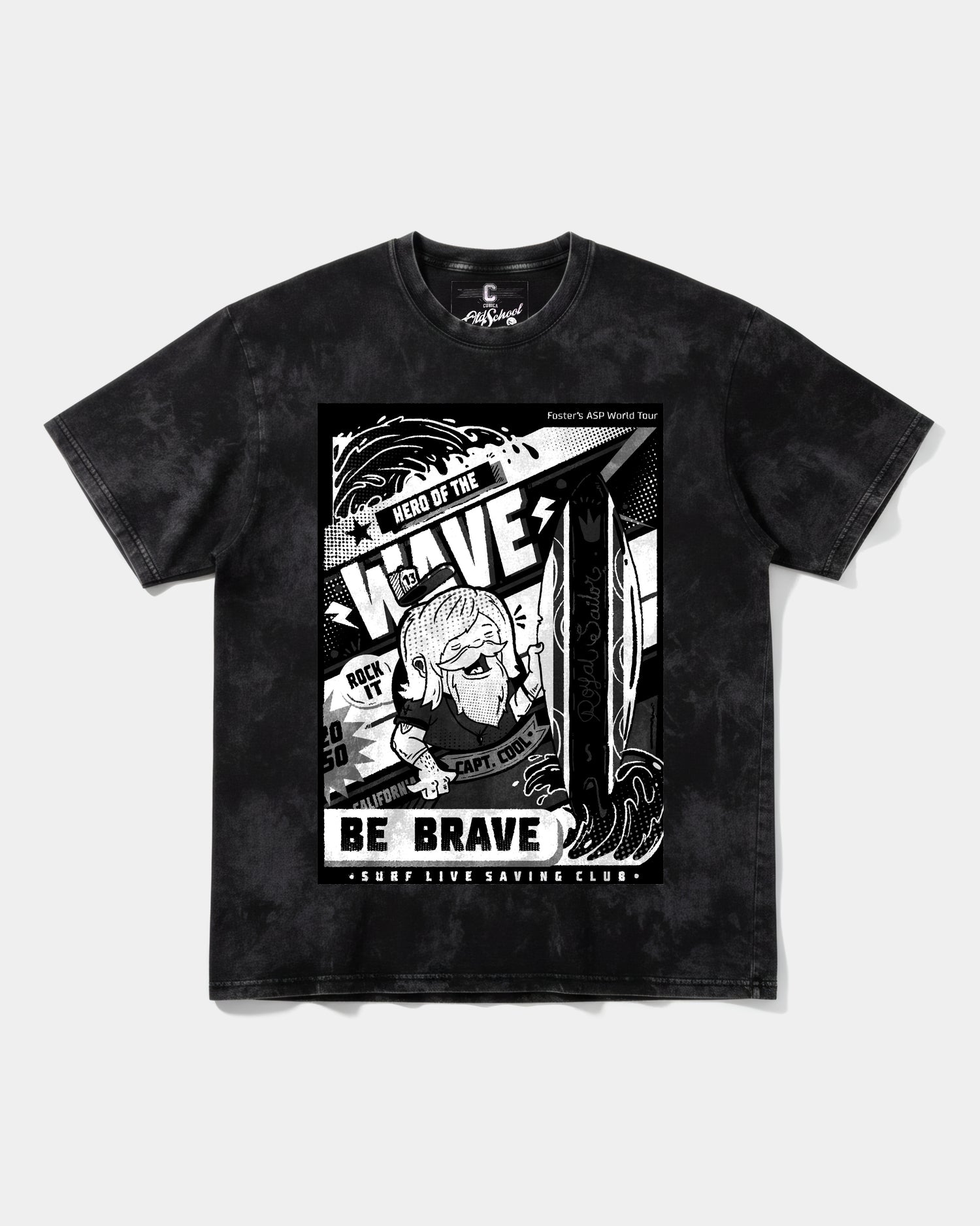 Camiseta Hero Of The Wave Big Front Oversize Acid Negro