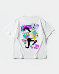 Camiseta Enjoy Sweet Play Big Back Oversize Basic Blanco