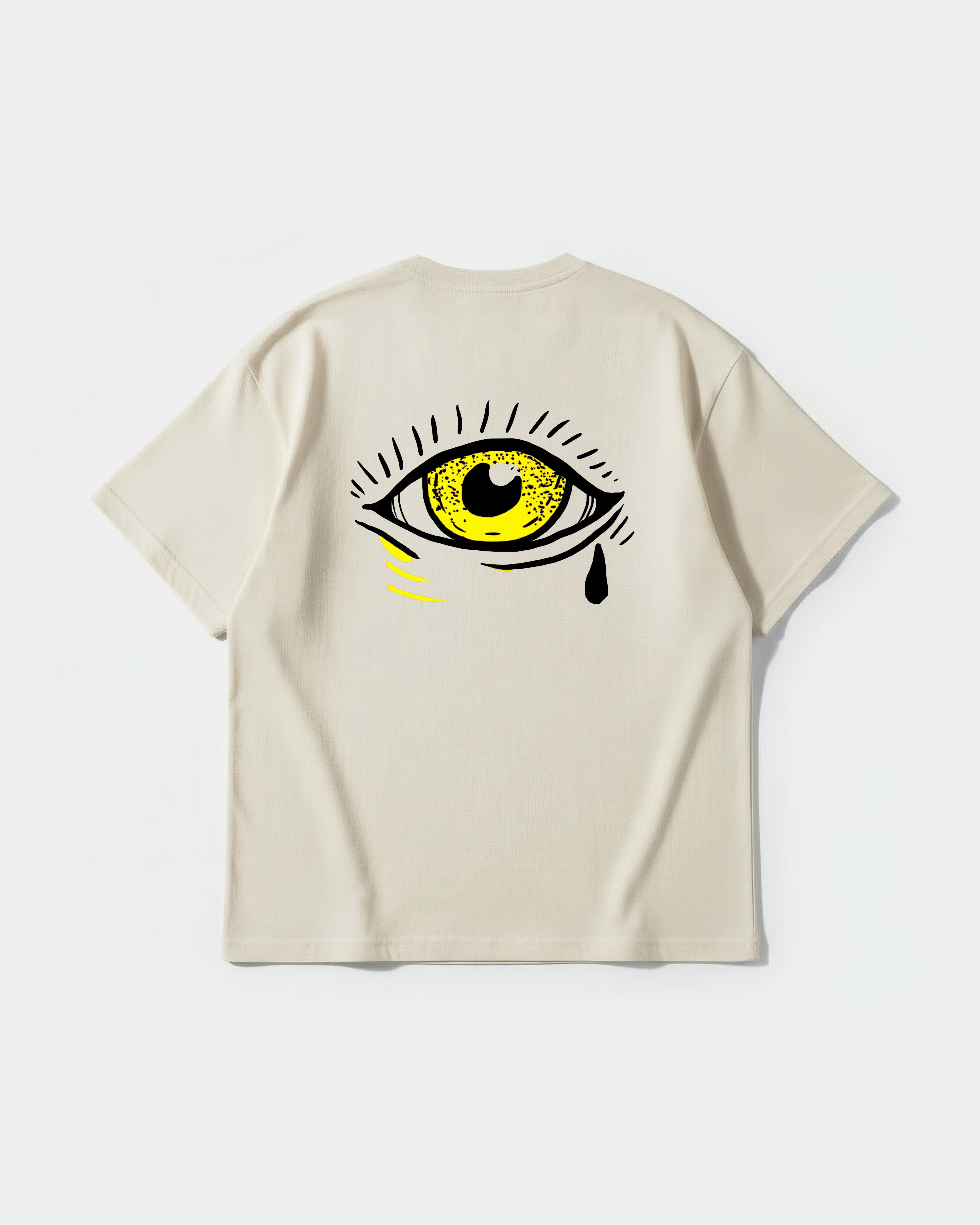 Camiseta Ojo Big Back Oversize Basic Beige