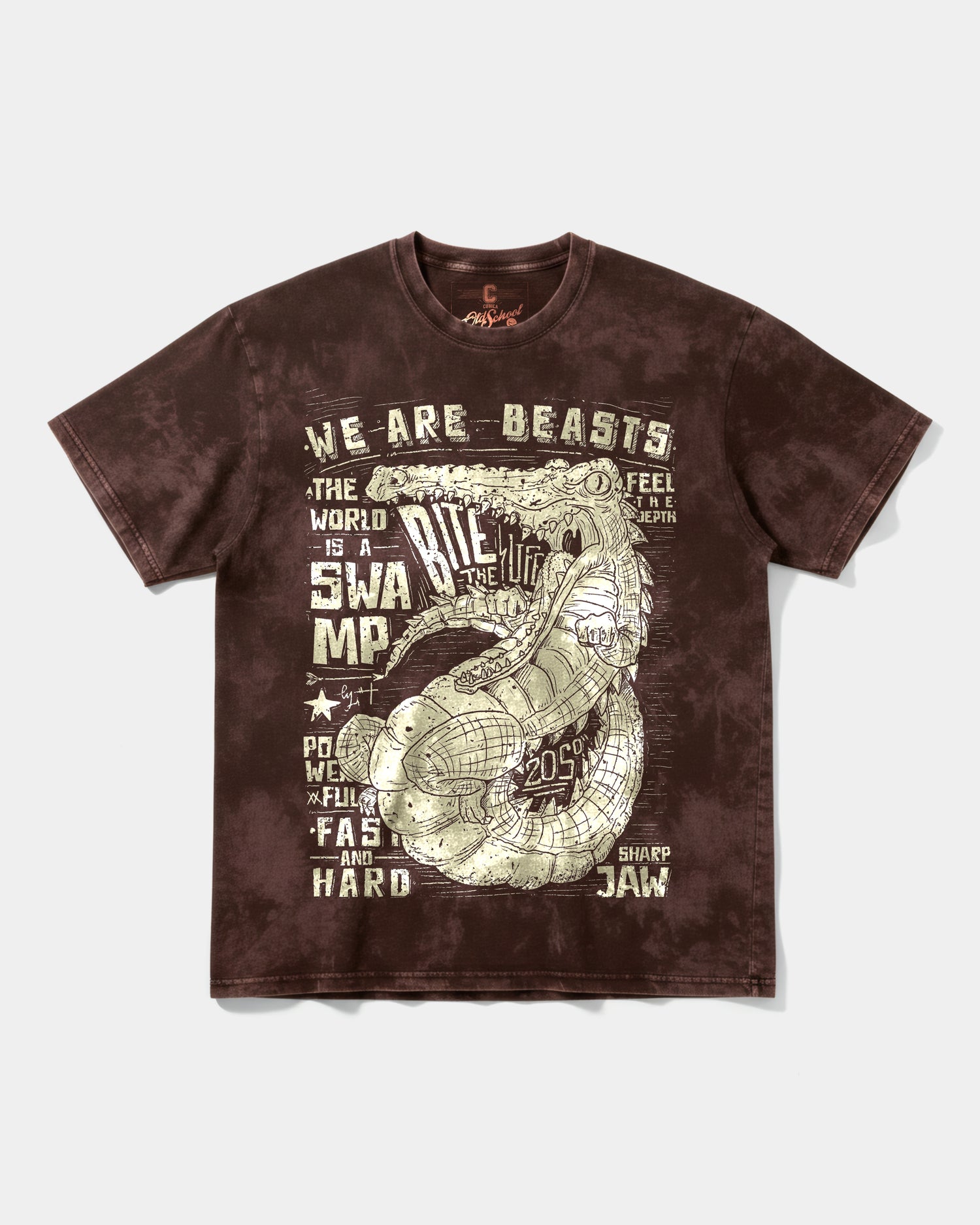 Camiseta We Are Beasts White Big Front Oversize Acid Marron
