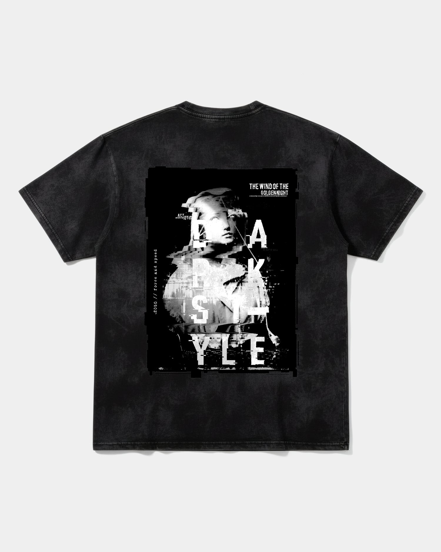 Camiseta Golden Night Big Back Oversize Acid Negro