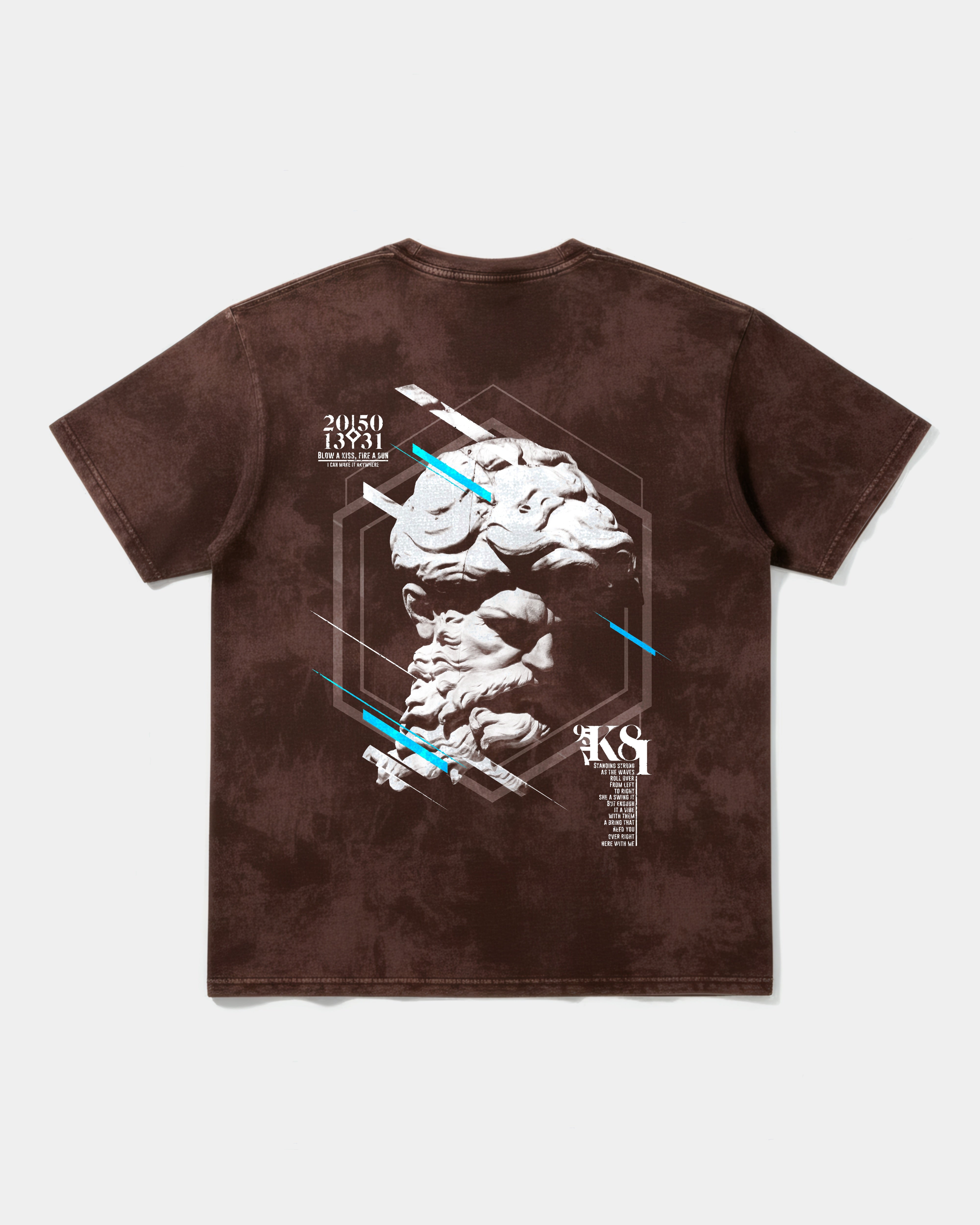 Camiseta Miguel Angel Big Back Oversize Acid Marron