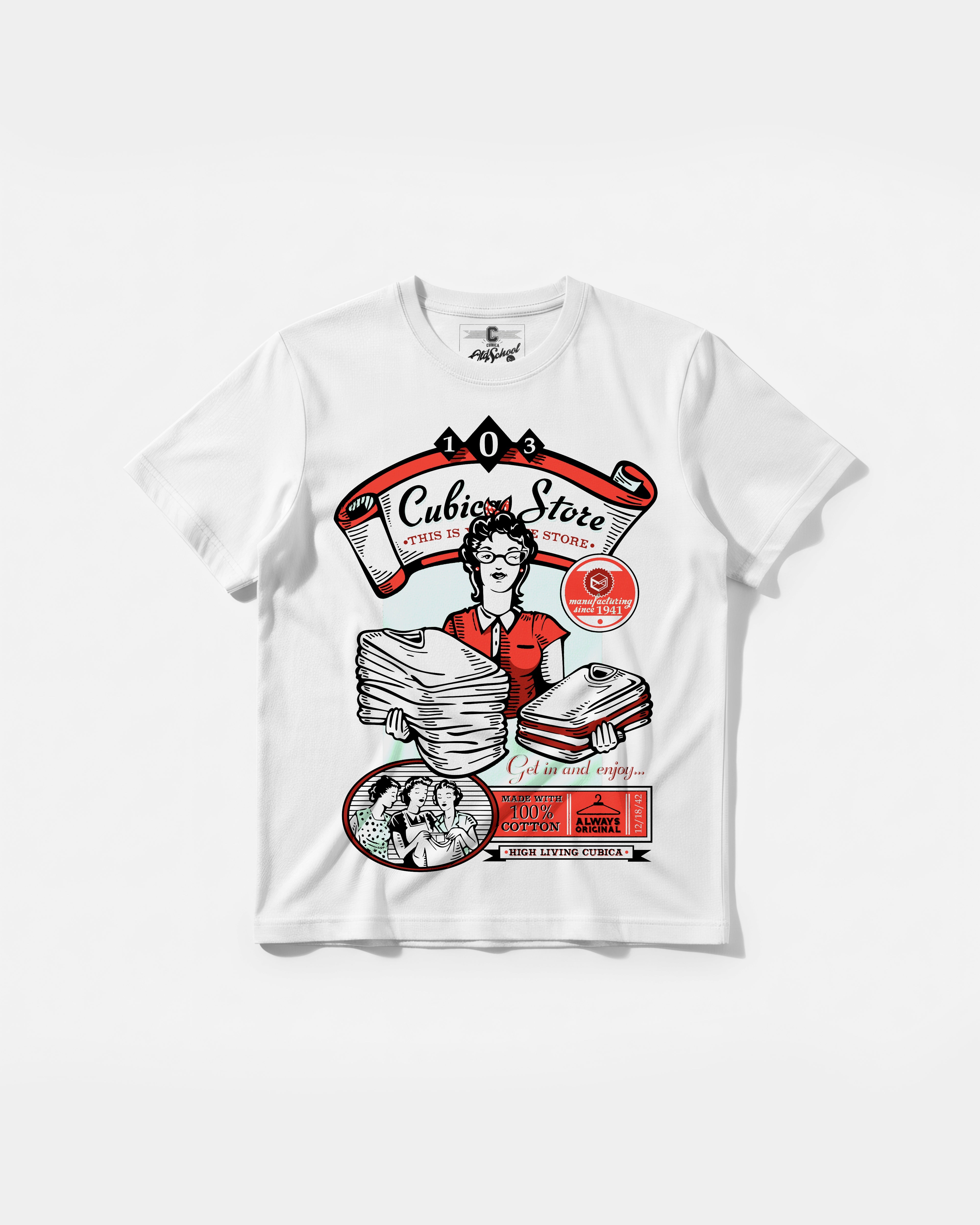 Cubica Store Big Front Regular Basic T-shirt