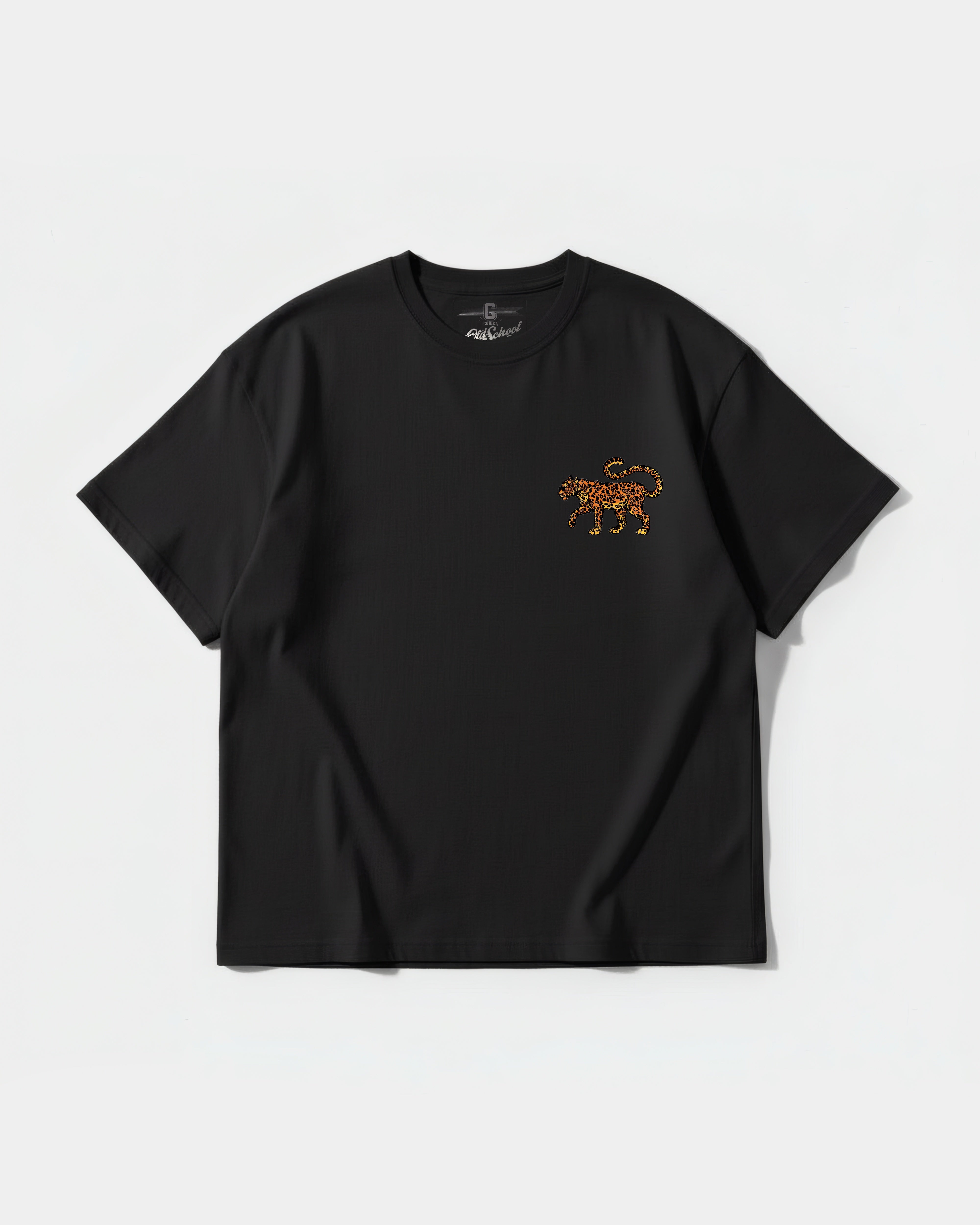 Leopard Pocket Front Oversize Basic T-shirt