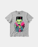 Camiseta Alien In Miami Big Front Regular Basic Gris