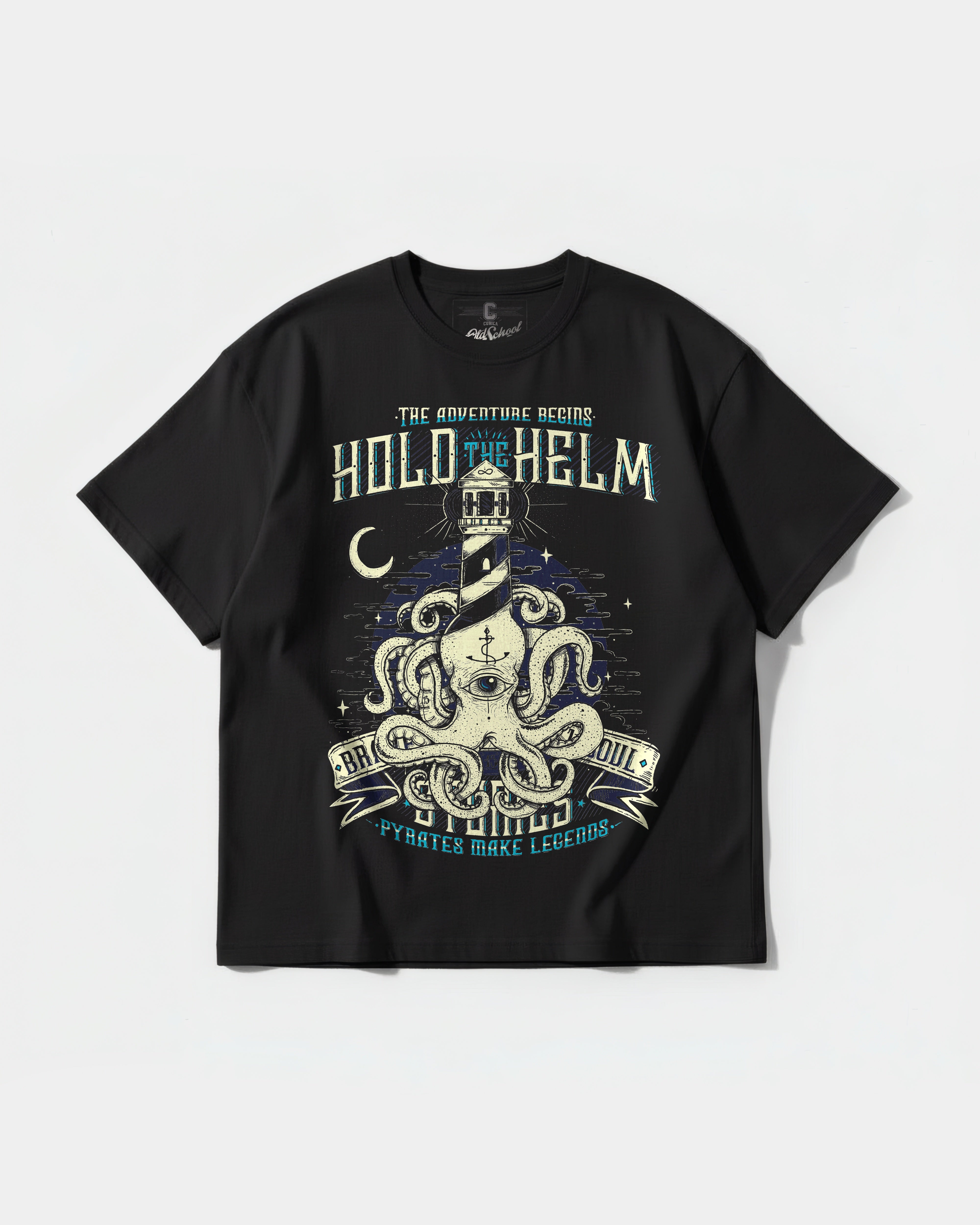 Hold The Helm Big Front Oversize Basic T-shirt
