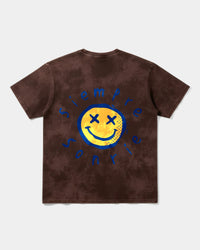 Camiseta Siempre Sonrie Big Front Oversize Acid Marron