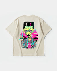 Camiseta Alien In Miami Big Back Oversize Basic Beige
