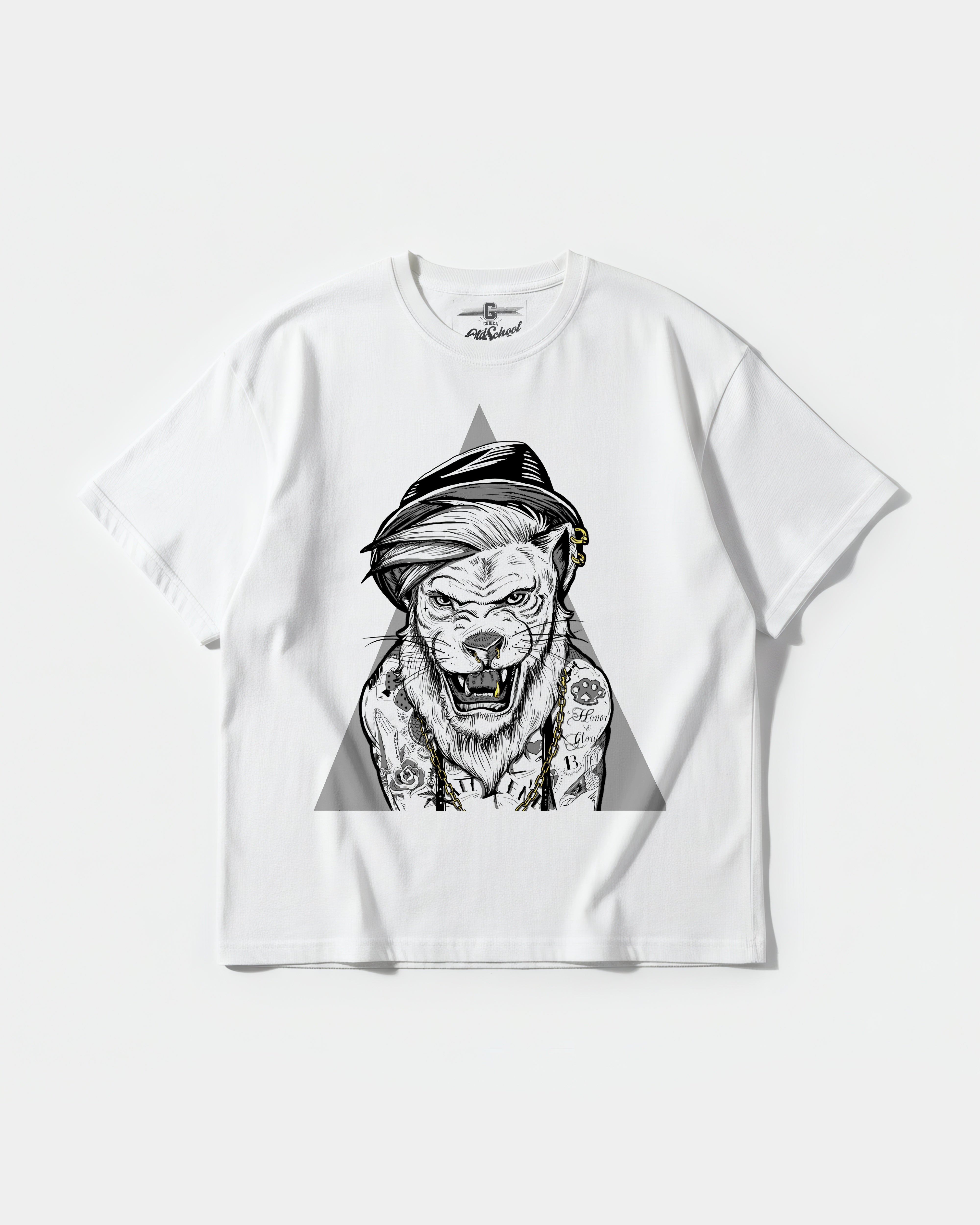 Human Lion Big Front Oversize Basic T-shirt