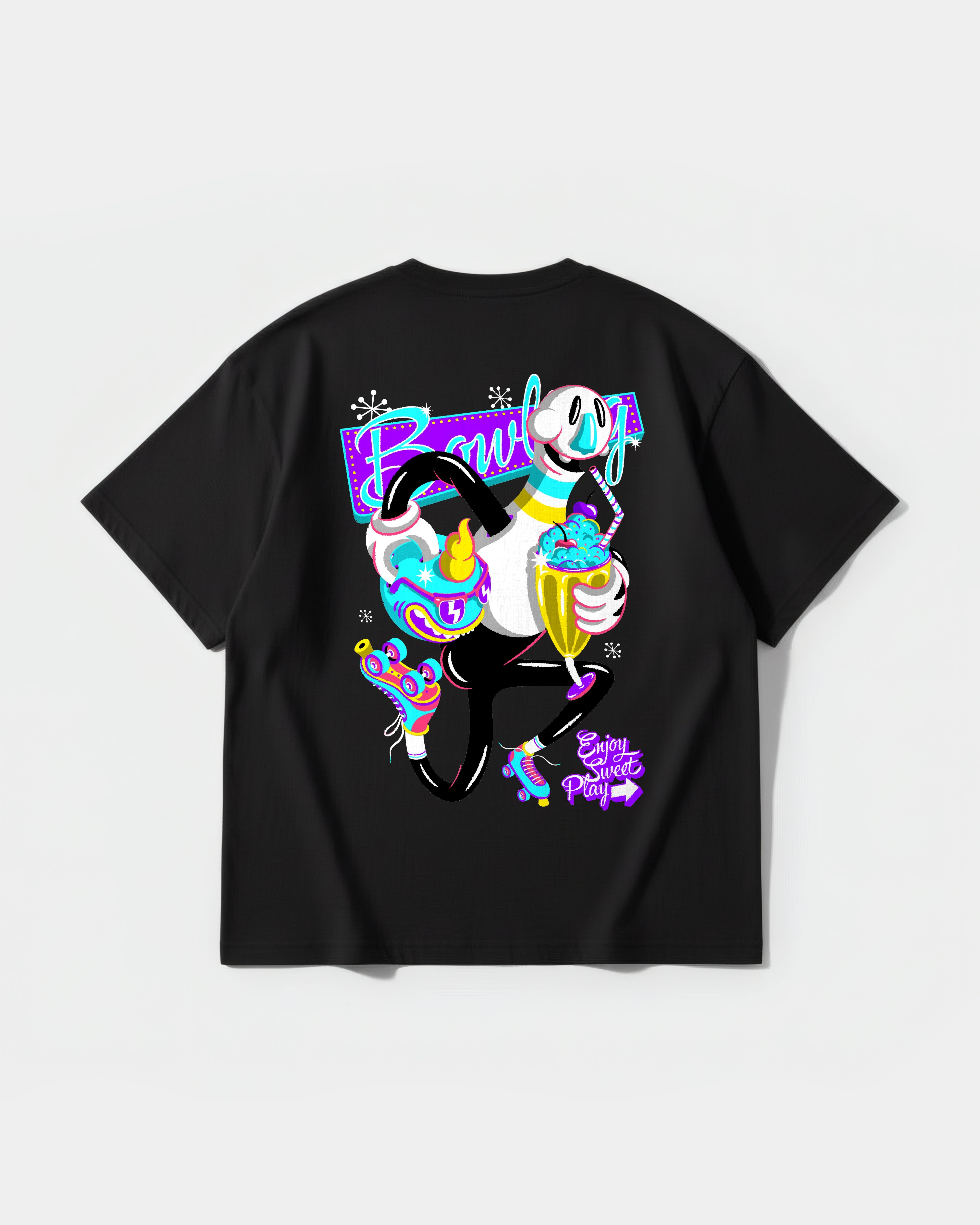Enjoy Sweet Play Big Back Oversize Basic T-shirt