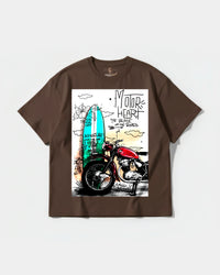 Camiseta Motor Heart Big Front Oversize Basic Marron