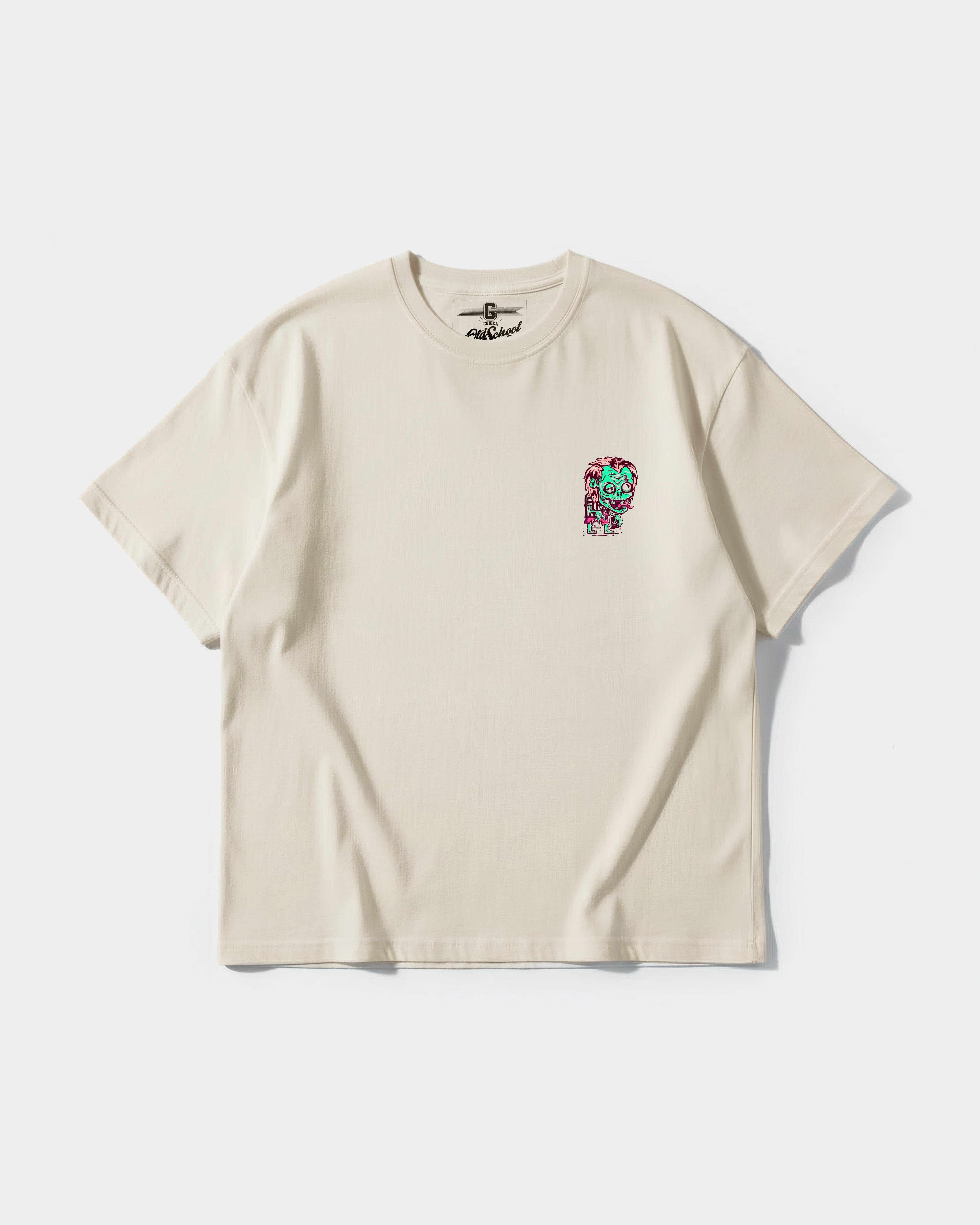 Camiseta Beetlejuice Pocket Front Oversize Basic Beige