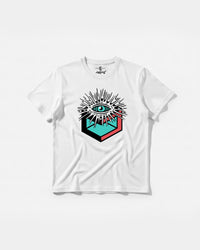 Camiseta Cubo Eyes Big Front Regular Basic Blanco