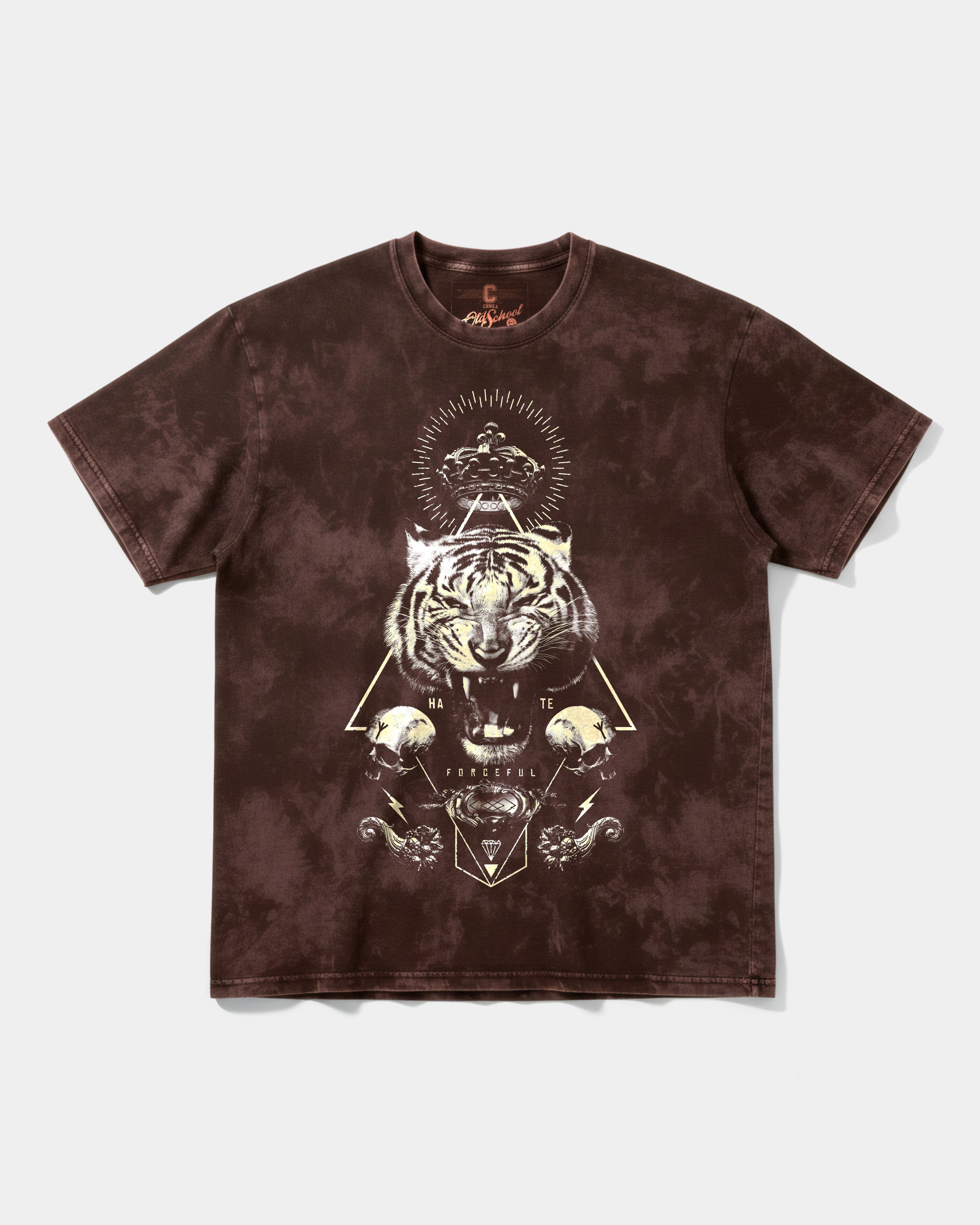 Camiseta Forceful Big Front Oversize Acid Marron