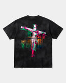 Camiseta Cristo Big Back Oversize Acid Negro