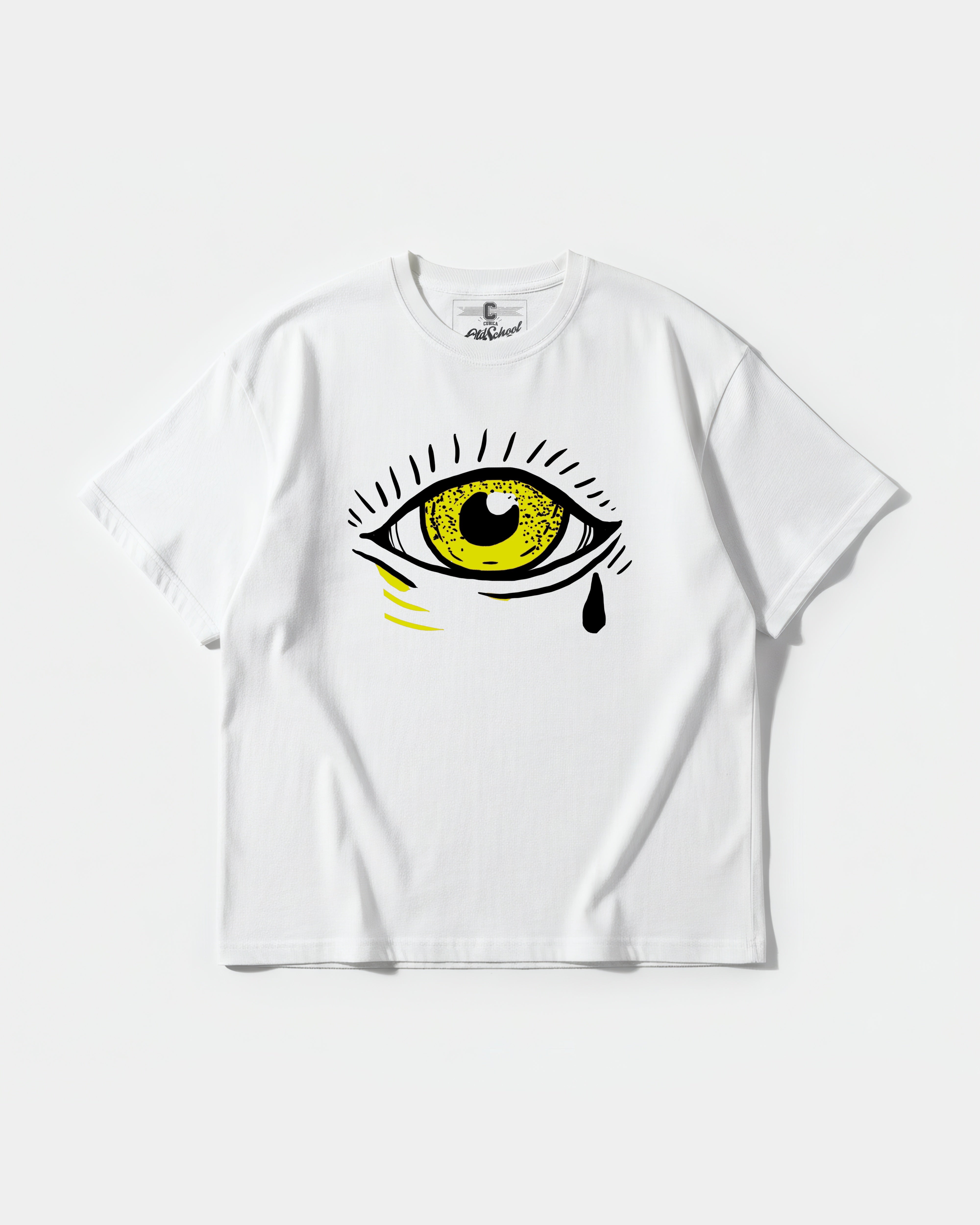 Camiseta Ojo Big Front Oversize Basic Blanco