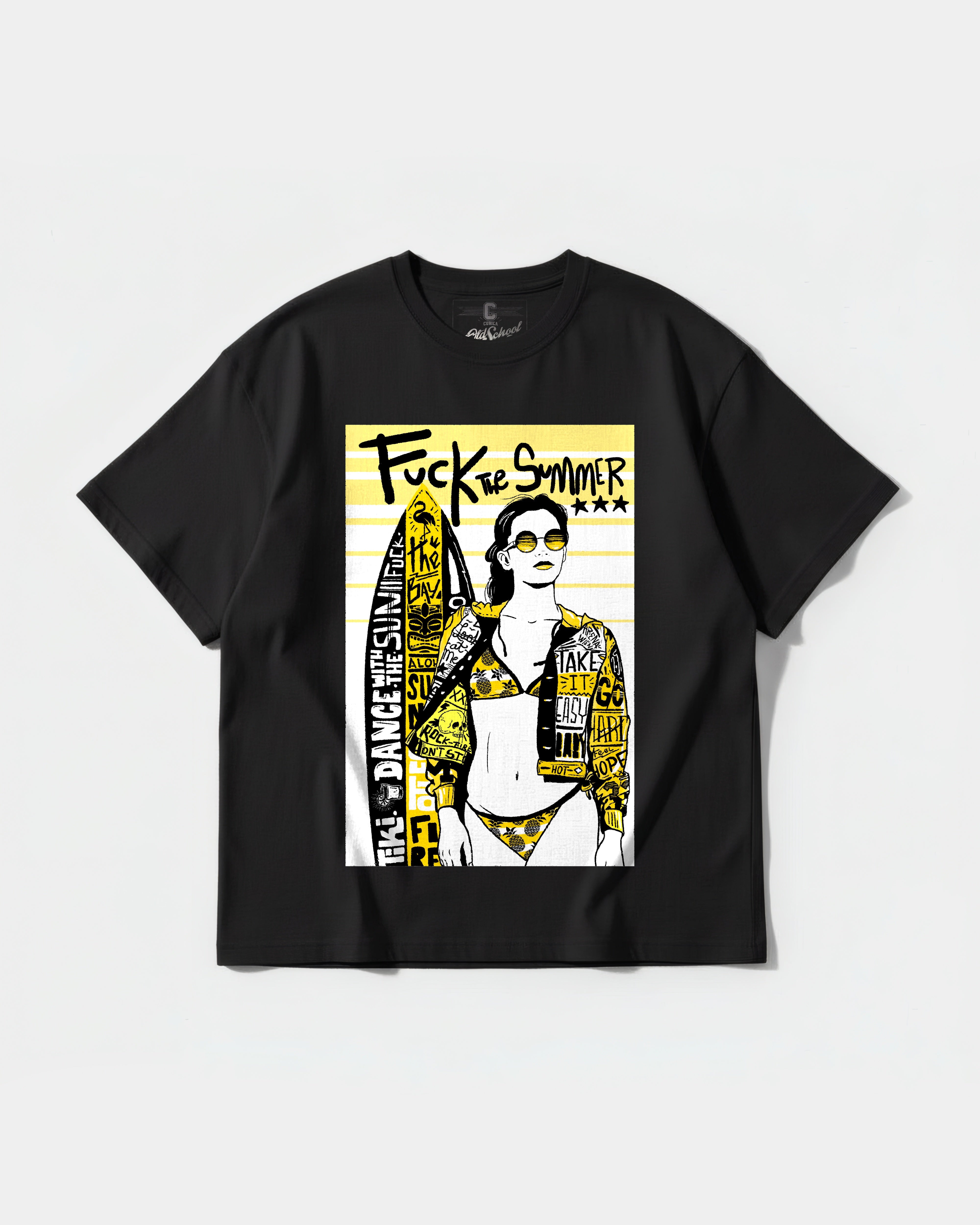 Fuck The Summer Big Front Oversize Basic T-shirt