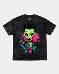 Camiseta Alien In Miami Big Front Oversize Acid Negro