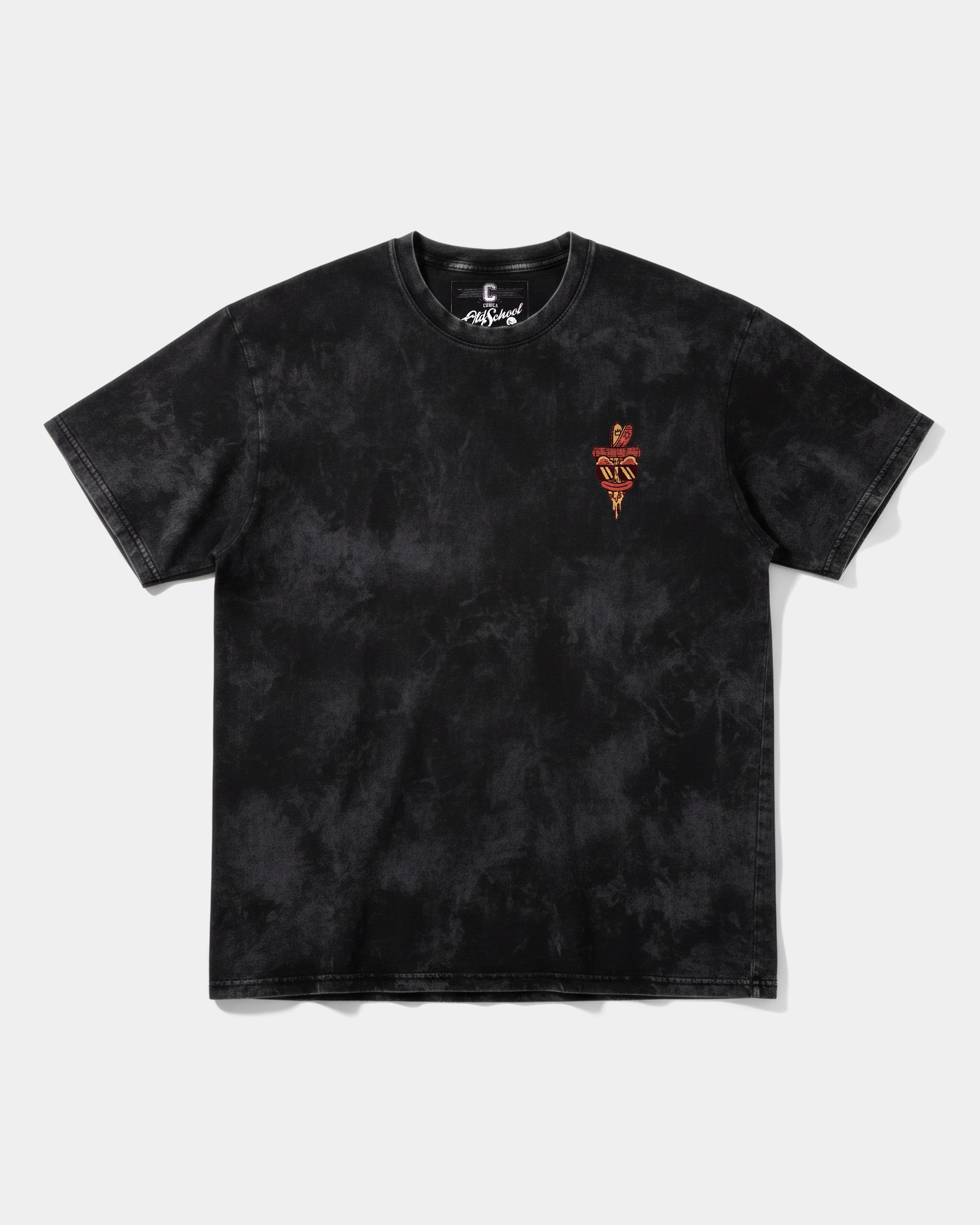 Camiseta Pizza Surf Pocket Front Oversize Acid Negro