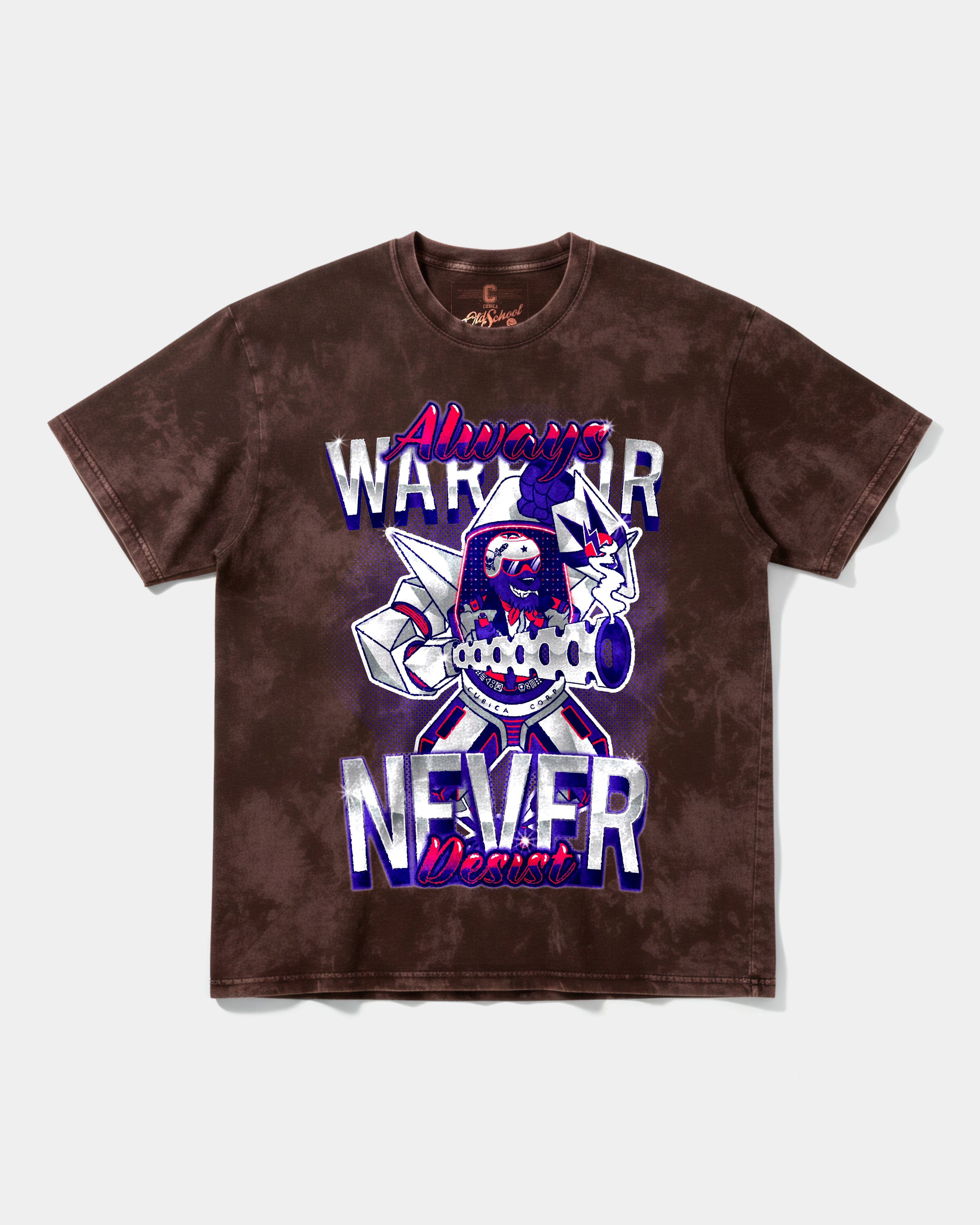 Camiseta Warrior Big Front Oversize Acid Marron