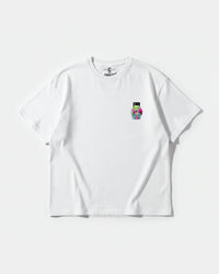 Camiseta Alien In Miami Pocket Front Oversize Basic Blanco