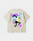 Camiseta Enjoy Sweet Play Big Back Oversize Basic Beige