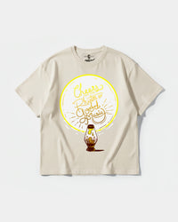 Camiseta Cheers Good Music Big Front Oversize Basic Beige
