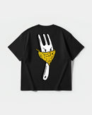 Camiseta Angry Fork Big Back Oversize Basic Negro