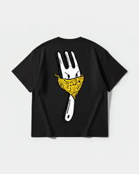 Camiseta Angry Fork Big Back Oversize Basic Negro
