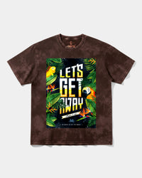 Camiseta Let S Get Away Big Front Oversize Acid Marron