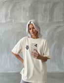 Modelo mide 1,64m y usa talla S