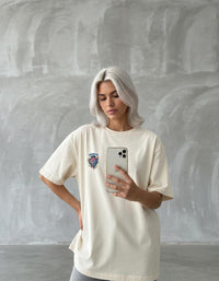 Modelo mide 1,64m y usa talla S
