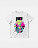 Camiseta Alien In Miami Big Front Regular Basic Blanco