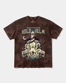 Camiseta Hold The Helm Big Front Oversize Acid Marron
