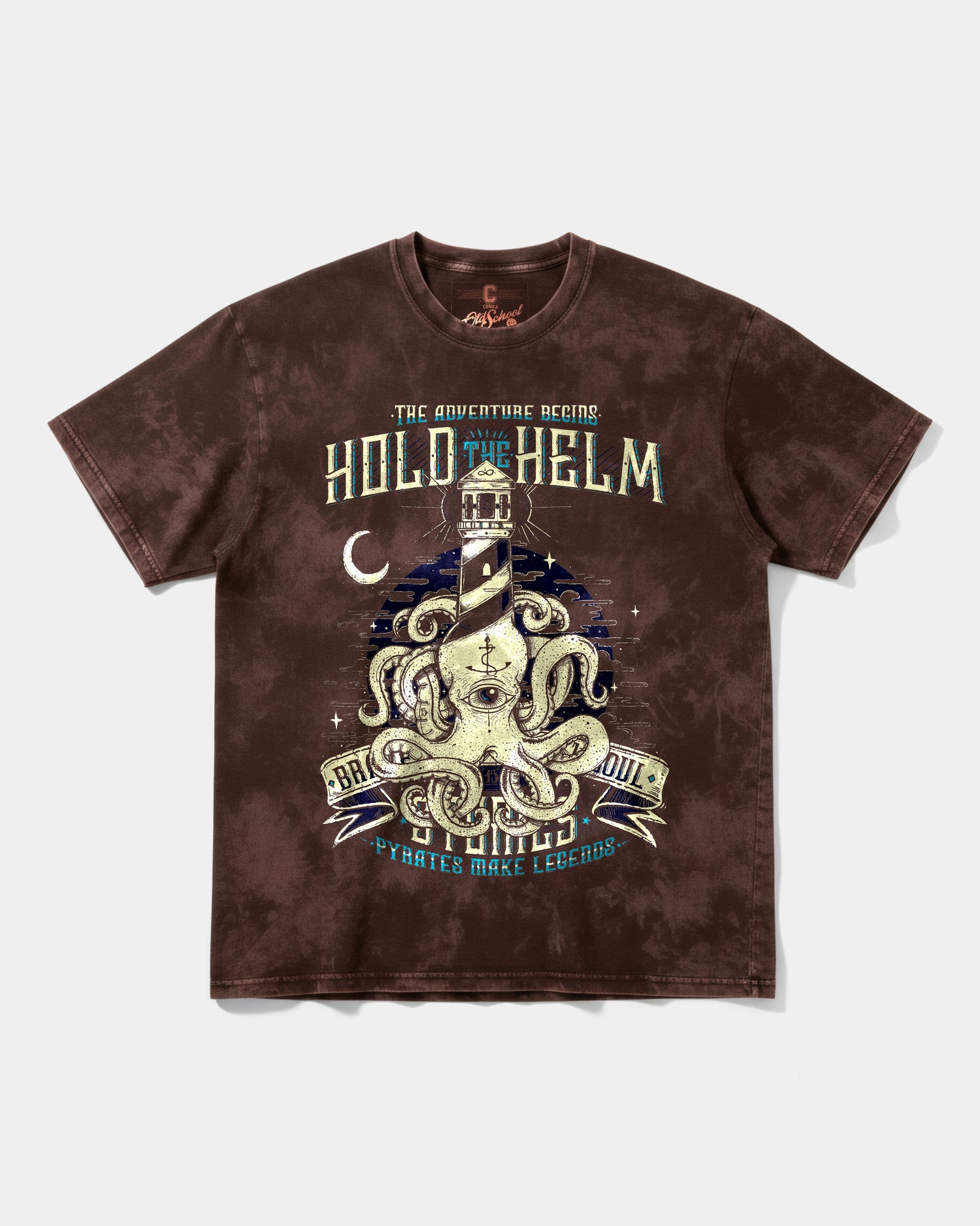 Camiseta Hold The Helm Big Front Oversize Acid Marron