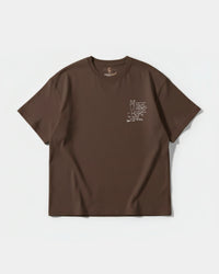Camiseta Motor Heart White Pocket Front Oversize Basic Marron