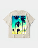 Camiseta Tropical Dusk Big Front Oversize Basic Beige