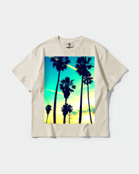 Camiseta Tropical Dusk Big Front Oversize Basic Beige