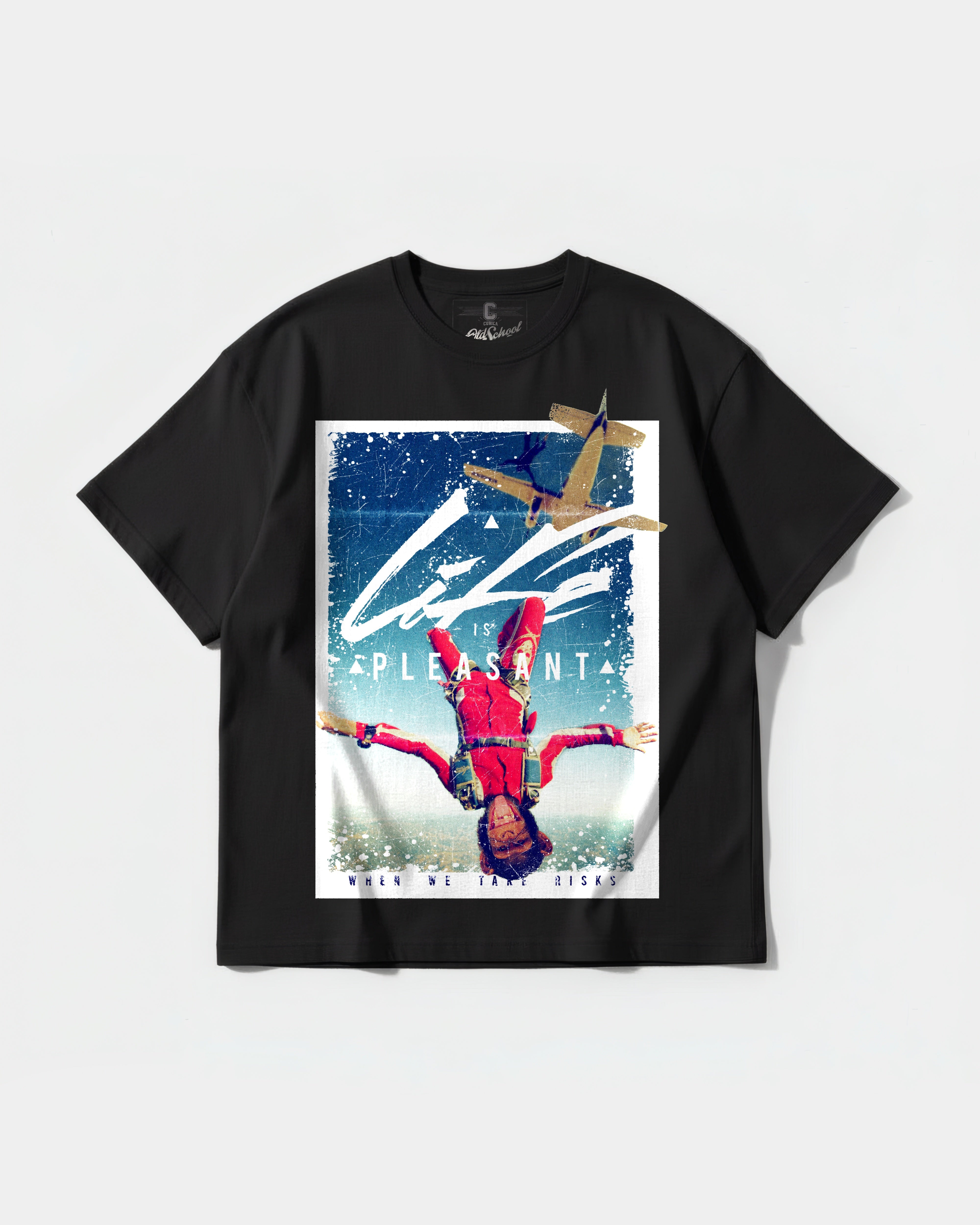 Life Is Pleasant Big Front Oversize Basic T-shirt
